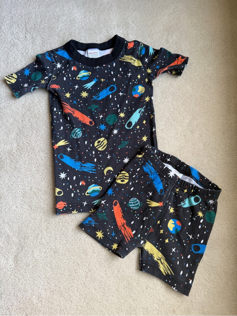 Hanna Andersson Outer Space Interstellar Shortie Pajama Set Boys Size 4-5